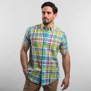 Gant férfi rövid ujjú ing, színes kockás