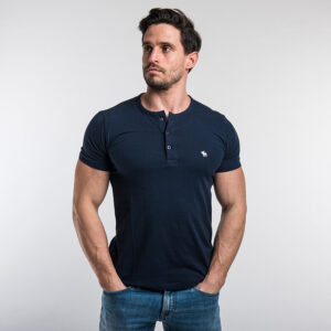 Abercrombie & Fitch férfi póló, sötétkék, 100% pamut