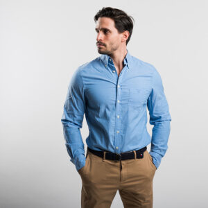 Gant férfi hosszú ujjú ing, világoskék, 100% pamut, regular fit
