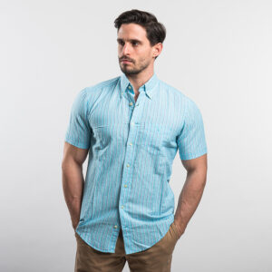 Gant férfi rövid ujjú ing, színes csíkos