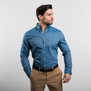 Gant férfi hosszú ujjú ing, kék, 100% pamut, regular fit