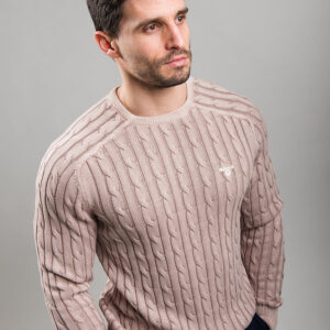 Gant férfi kötött pulóver, drapp, 100% pamut