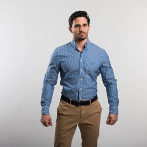 Gant férfi hosszú ujjú ing, kék csíkos, 100% pamut