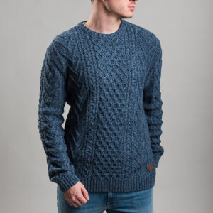 Gant férfi kötött pulóver, kék, 100% pamut