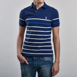 Polo Ralph Lauren férfi galléros póló, kék csíkos, 100% pamut