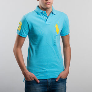 Polo Ralph Lauren férfi galléros póló Big Pony, világoskék, 100% pamut