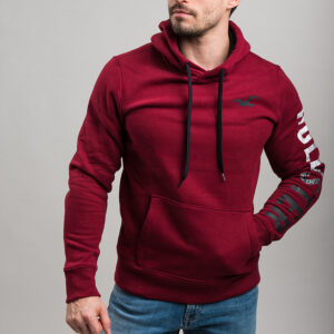 Hollister férfi kapucnis pulóver, bordó
