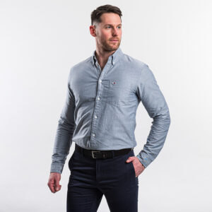 Tommy Hilfiger férfi hosszú ujjú ing, szürke, 100% pamut, regular fit