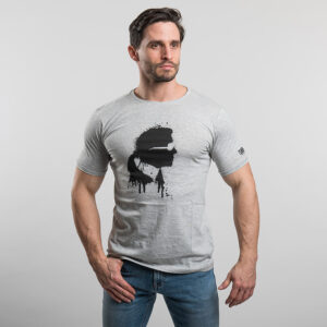 Karl Lagerfeld férfi póló, világosszürke, 100% pamut