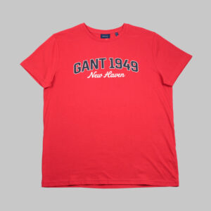 Gant férfi póló, piros, feliratos, 100% pamut