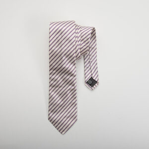 Lacoste nyakkendő, lila csíkos, 100% selyem