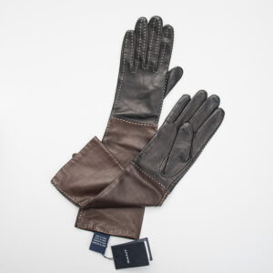 Gant női kesztyű, sötétbarna-fekete, bőr