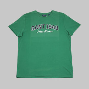 Gant férfi póló, zöld, feliratos, 100% pamut