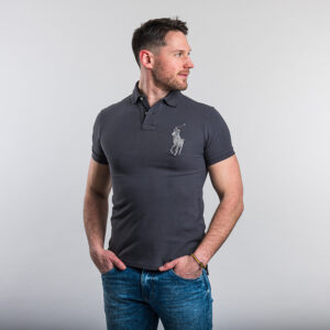 Polo Ralph Lauren férfi galléros póló, szürke, 100% pamut