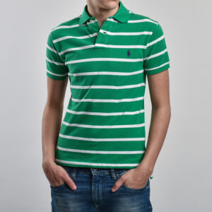 Polo Ralph Lauren férfi galléros póló, zöld csíkos, 100% pamut