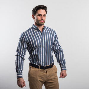 Nautica férfi hosszú ujjú ing, szürkéskék, 100% pamut