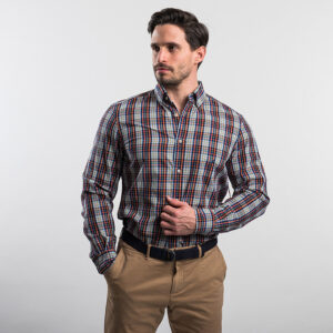 Nautica férfi hosszú ujjú ing, színes kockás, 100% pamut