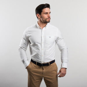 Gant férfi hosszú ujjú ing, fehér, 100% pamut