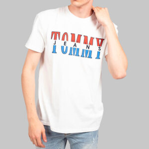 Tommy Hilfiger férfi póló, fehér, feliratos, 100% pamut, regular fit