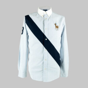Polo Ralph Lauren férfi hosszú ujjú ing Big Pony, világoskék csíkos, 100% pamut