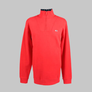 Tommy Hilfiger férfi magas nyakú cipzáros kardigán, narancsvörös, pamut