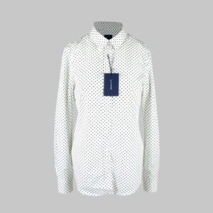 Gant női hosszú ujjú ing, törtfehér, kék pöttyös, pamut