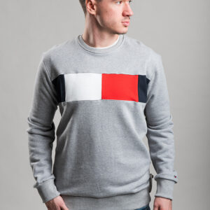 Tommy Hilfiger férfi pulóver, világosszürke