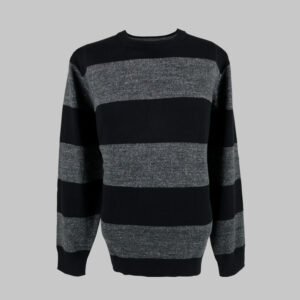 Nautica férfi kötött pulóver, szürke-fekete csíkos, 100% pamut