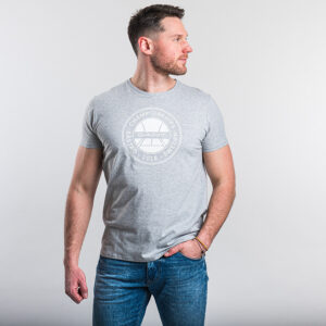 Gant férfi póló, világosszürke, feliratos, 100% pamut