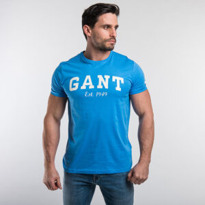 Gant férfi póló, világoskék, feliratos, 100% pamut