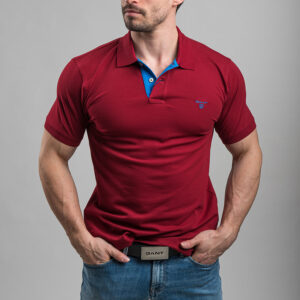 Gant férfi galléros póló, piros, pamut