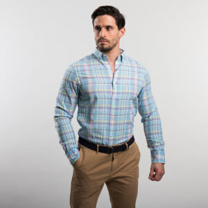 Gant férfi hosszú ujjú ing, színes kockás, tech prep, regular fit