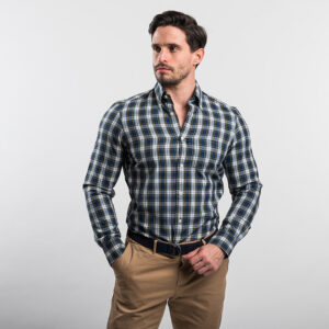 Gant férfi hosszú ujjú ing, színes kockás, 100% pamut, regular fit