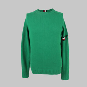 Tommy Hilfiger férfi kötött pulóver, zöld
