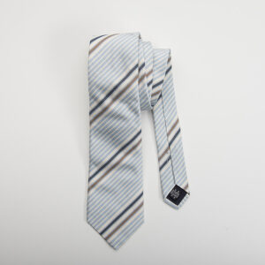 Lacoste nyakkendő, világoskék csíkos, 100% selyem