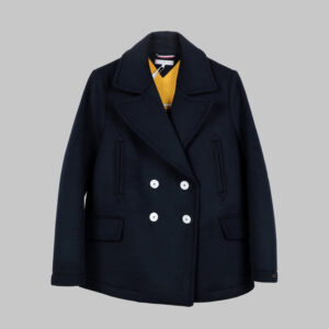 Tommy Hilfiger női szövet kabát, sötétkék, sárga bélés