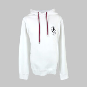 Calvin Klein férfi kapucnis pulóver, fehér, pamut