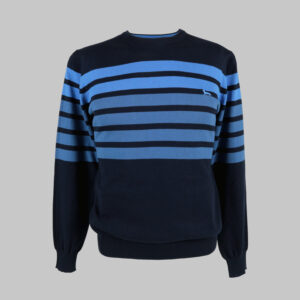 Harmont & Blaine férfi kötött pulóver, kék csíkos, 100% pamut