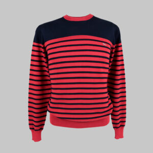 Harmont & Blaine férfi kötött pulóver, sötétkék-piros csíkos, 100% pamut