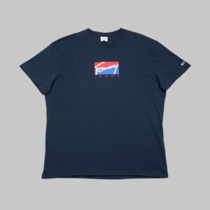 Tommy Hilfiger férfi póló, sötétkék, feliratos, 100% pamut