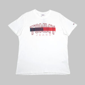 Tommy Hilfiger férfi póló, fehér, feliratos, 100% organikus pamut