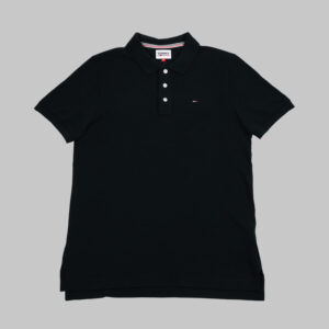 Tommy Hilfiger férfi galléros póló, fekete, 100% organikus pamut