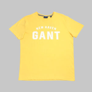 Gant férfi póló, sárga, feliratos, 100% pamut