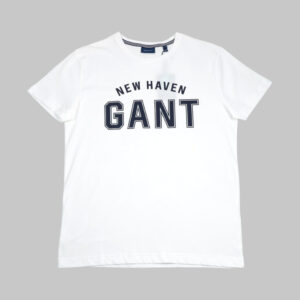 Gant férfi póló, fehér, feliratos, 100% pamut