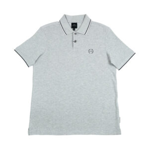 Armani Exchange férfi galléros póló, világosszürke, 100% pamut