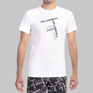 Karl Lagerfeld férfi póló, feliratos, pamut