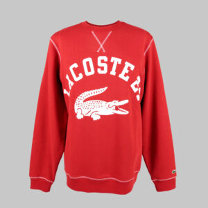 Lacoste férfi pulóver, piros, feliratos