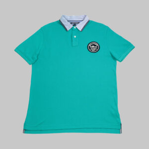 Tommy Hilfiger férfi galléros póló, türkiz, 100% pamut