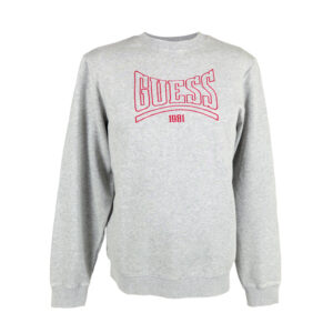 Guess férfi pulóver, világosszürke, feliratos