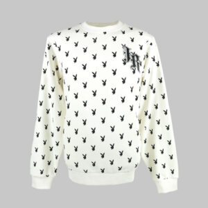 John Richmond férfi pulóver, törtfehér, mintás